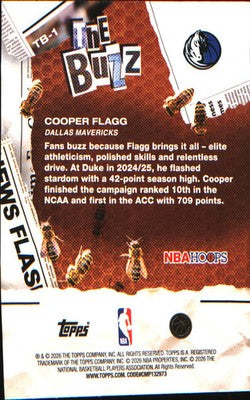2025-26 Hoops The Buzz #TB-1 Cooper Flagg