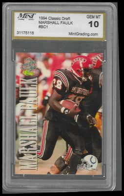 1994 Classic NFL Draft Bonus Card #BC1 Marshall Faulk MINT GEM/MT 10