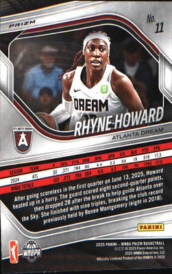 2025 Panini Prizm WNBA Ice Prizm #11 Rhyne Howard