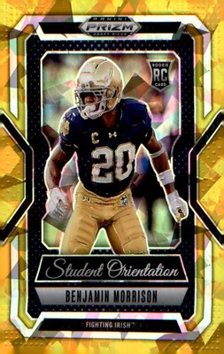 2025 Panini Prizm Draft Picks Student Orientation Gold Ice #21 Benjamin Morrison