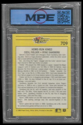 1991 Fleer #709 Home Run Kings (Ryne Sandberg / Cecil Fielder) MPE 8.5 - Veteran Sports Cards FL