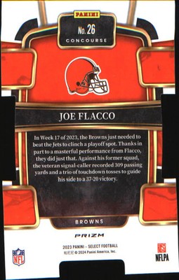 2023 Panini Select Black and Green Prizms Die Cuts #26 Joe Flacco