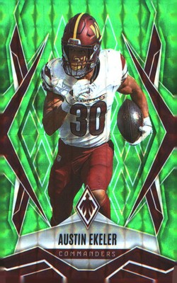 2025 Panini Phoenix Lime Green Pyramids Prizm #103 Austin Ekeler SN #/285