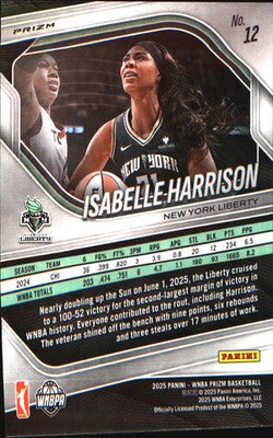 2025 Panini Prizm WNBA Green Prizms #12 Isabelle Harrison