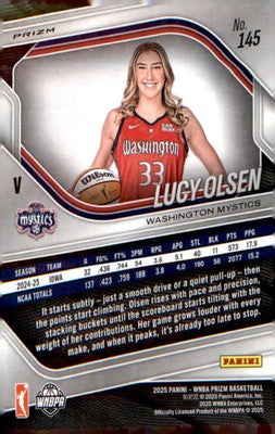 2025 Panini Prizm WNBA Silver Prizms #145 Lucy Olsen