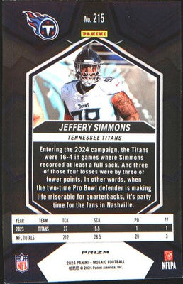 2024 Panini Mosaic Silver #215 Jeffery Simmons