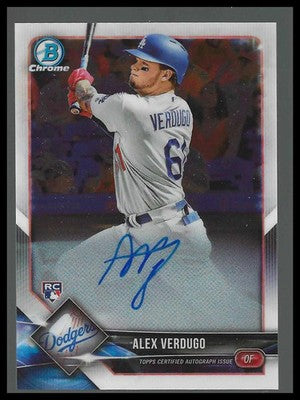2018 Bowman Chrome Chrome Rookie Autographs #BCRA-AV Alex Verdugo
