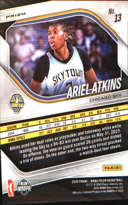 2025 Panini Prizm WNBA Green Prizms #13 Ariel Atkins