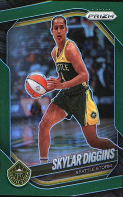 2025 Panini Prizm WNBA Green Prizms #123 Skylar Diggins