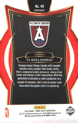2025 Panini Select WNBA #49 Te-Hina Paopao Rookie RC
