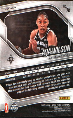 2025 Panini Prizm WNBA Blue Velocity Prizms #76 A’ja Wilson