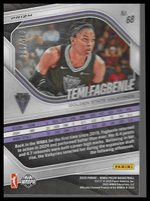 2025 Panini Prizm WNBA Temi Fagbenle Blue Pulsar Prizm /199 #68