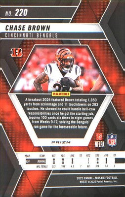 2025 Panini Mosaic Blue Scope #220 Chase Brown