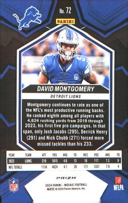 2024 Panini Mosaic #72 David Montgomery