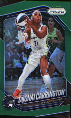 2025 Panini Prizm WNBA Green Prizms #9 DiJonai Carrington
