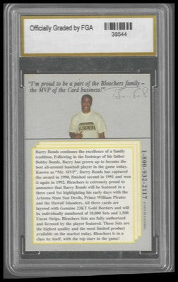 1993 Bleachers 23KT Barry Bonds #1/5000 FGA GEM/MT 10