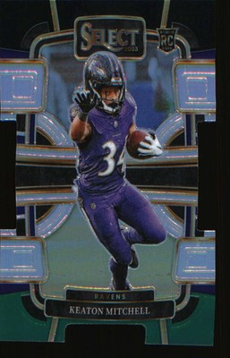 2023 Panini Select Black and Green Prizms Die Cuts #10 Keaton Mitchell Rookie RC