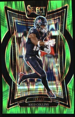 2024 Panini Select Neon Green Prizm Shock #86 Nico Collins SN #/599