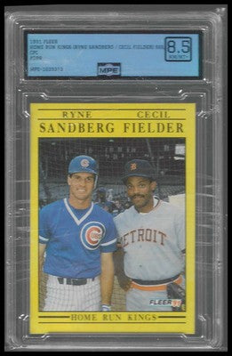 1991 Fleer #709 Home Run Kings (Ryne Sandberg / Cecil Fielder) MPE 8.5 - Veteran Sports Cards FL