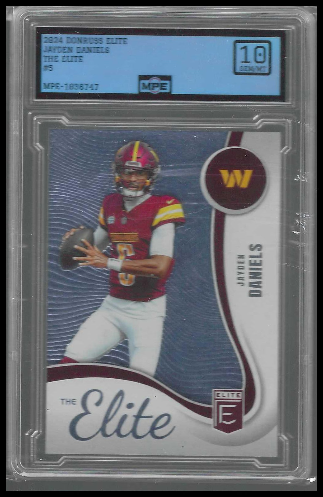 2025 Donruss Elite The Elite Lavender #5 Jayden Daniels MPE 10 - Veteran Sports Cards FL