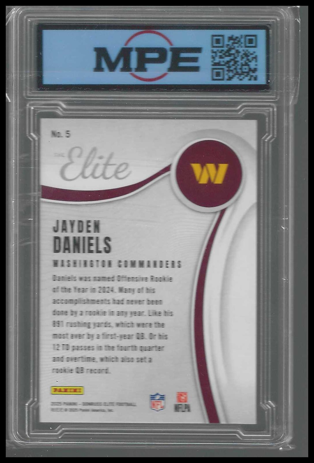 2025 Donruss Elite The Elite Lavender #5 Jayden Daniels MPE 10 - Veteran Sports Cards FL