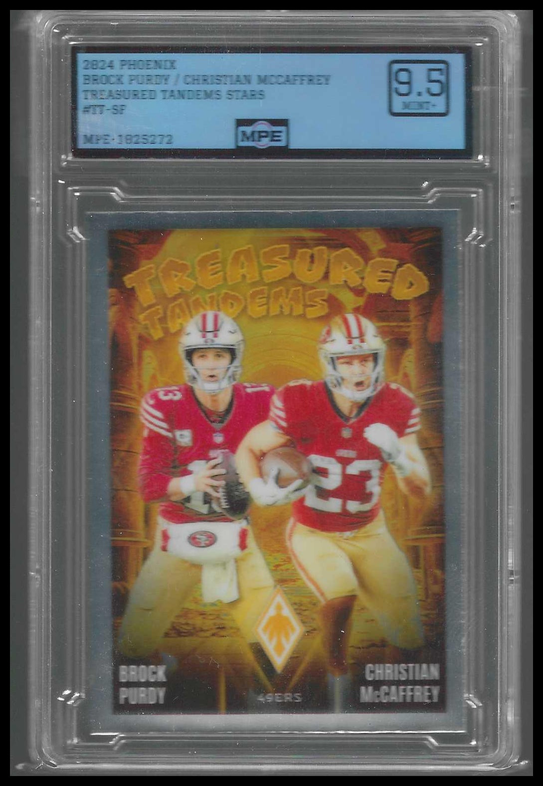 2024 Phoenix Treasured Tandems #TT Brock Purdy Christian McCaffreyMPE 9.5 - Veteran Sports Cards FL