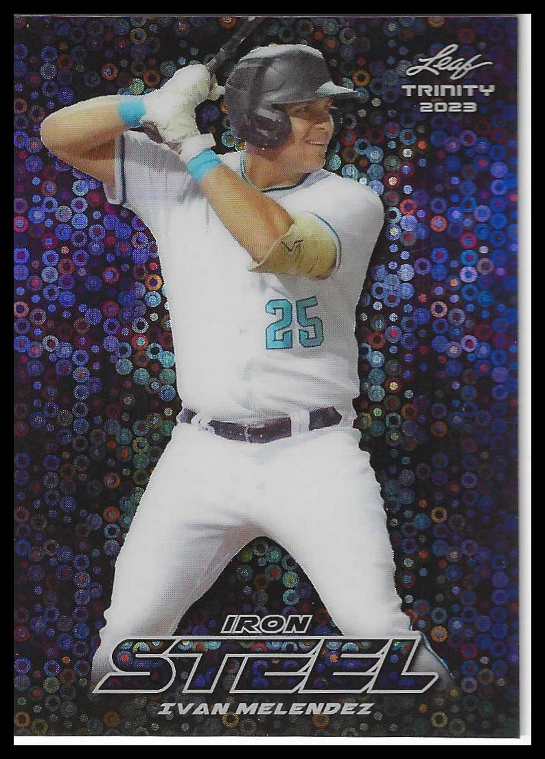 2023 Leaf Trinity Steel Iron Donut Circles Purple #S-36 Ivan Rodriguez #6/8 SSP - Veteran Sports Cards FL
