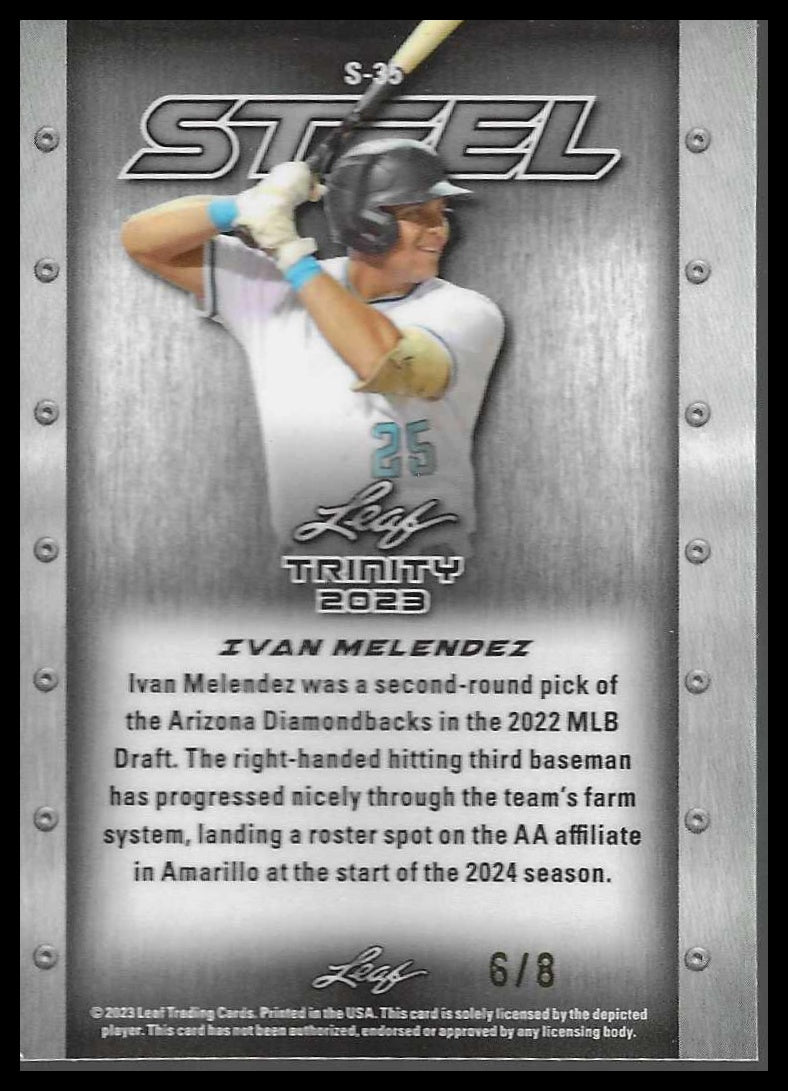 2023 Leaf Trinity Steel Iron Donut Circles Purple #S-36 Ivan Rodriguez #6/8 SSP - Veteran Sports Cards FL