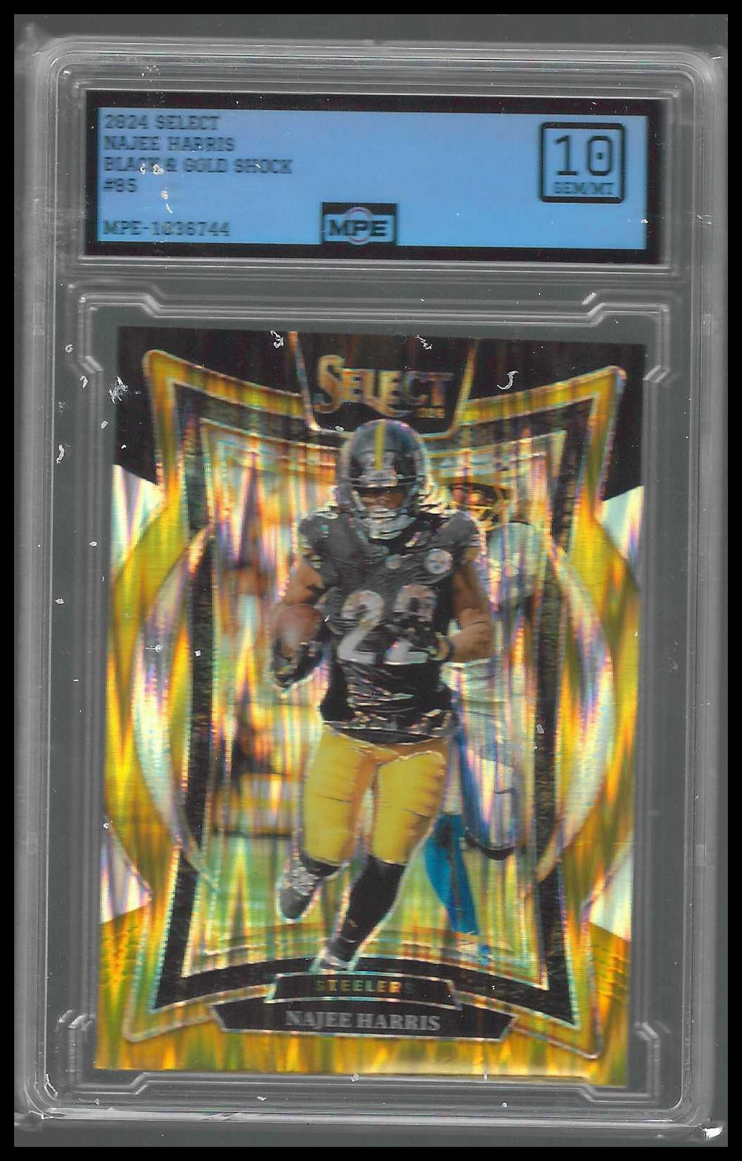2024 Panini Select Black & Gold Prizm Shock #85 Najee Harris MPE GM/MT 10 - Veteran Sports Cards FL