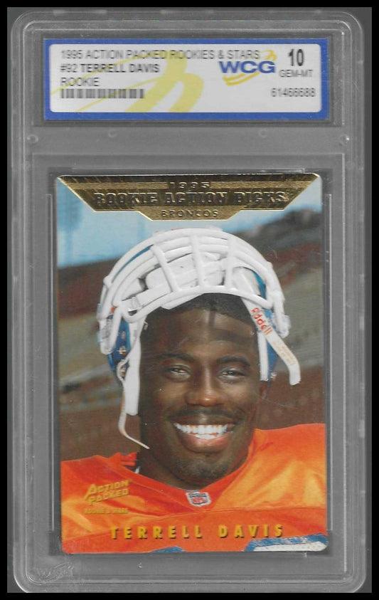 1995 Action Packed Rookies & Stars #92 Terrell Davis Rookie WCG GEM/MT 10 - Veteran Sports Cards FL