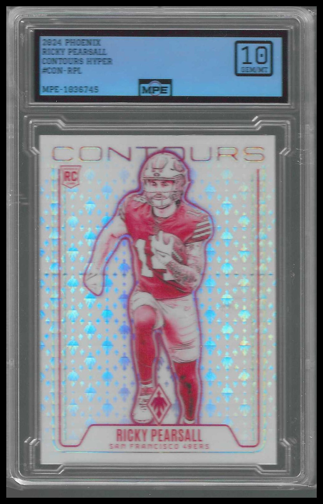 2024 Panini Phoenix Contours Purple #CON-RPL Ricky Pearsall MPE GEM/MT 10 - Veteran Sports Cards FL