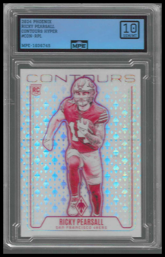 2024 Panini Phoenix Contours Purple #CON-RPL Ricky Pearsall MPE GEM/MT 10 - Veteran Sports Cards FL