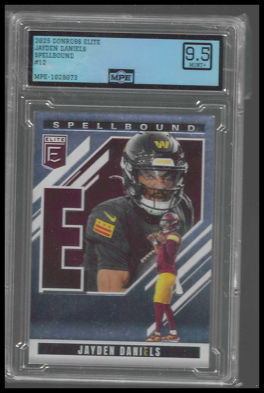 2025 Donruss Elite Spellbound Retail #12 Jayden Daniels MPE 9.5 - Veteran Sports Cards FL