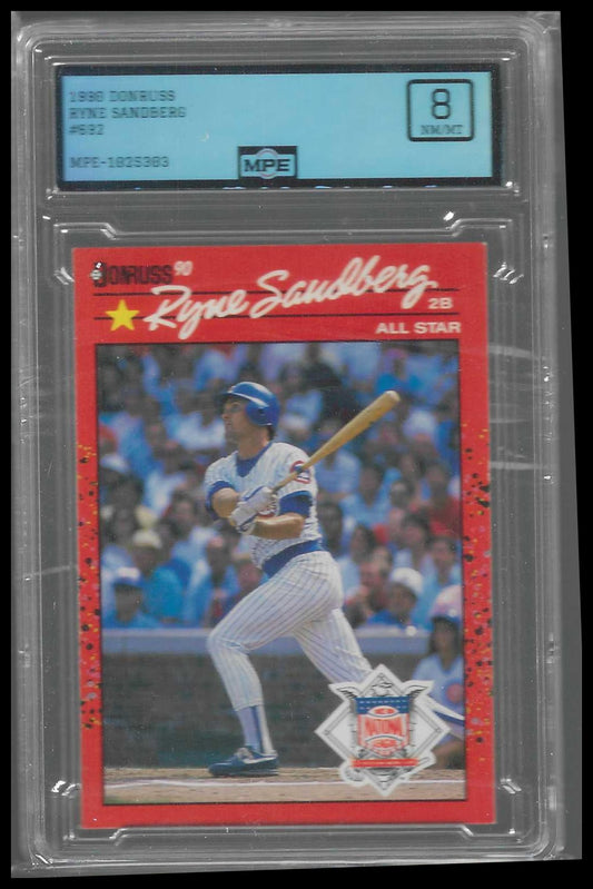 1990 Donruss #692 Ryne Sandberg  MPE 8 - Veteran Sports Cards FL