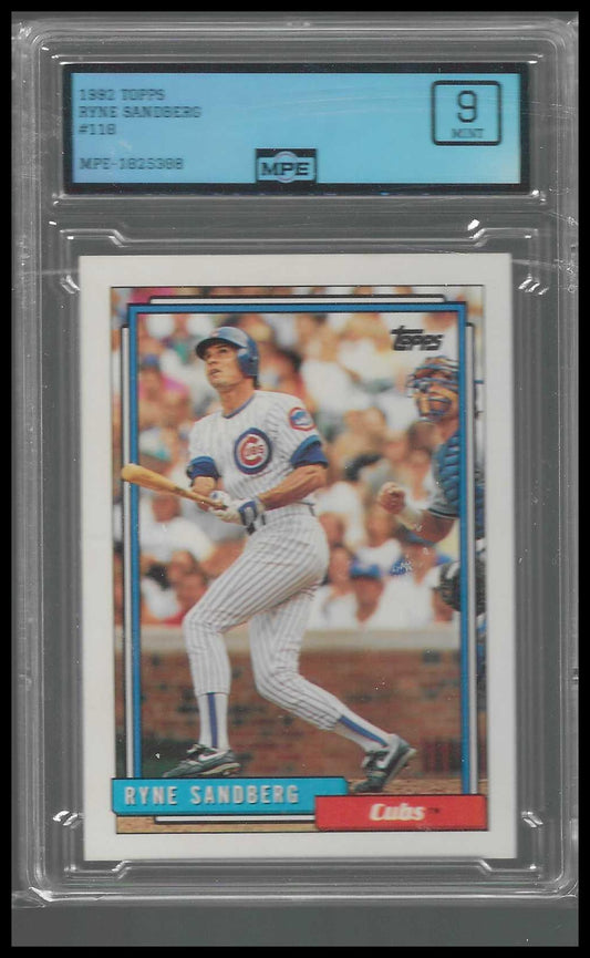 1992 Topps #110 Ryne Sandberg MPE 9 - Veteran Sports Cards FL