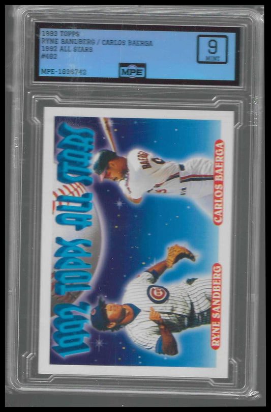 1993 Topps #402 Ryne Sandberg / Carlos Baerga MPE MINT 9 - Veteran Sports Cards FL
