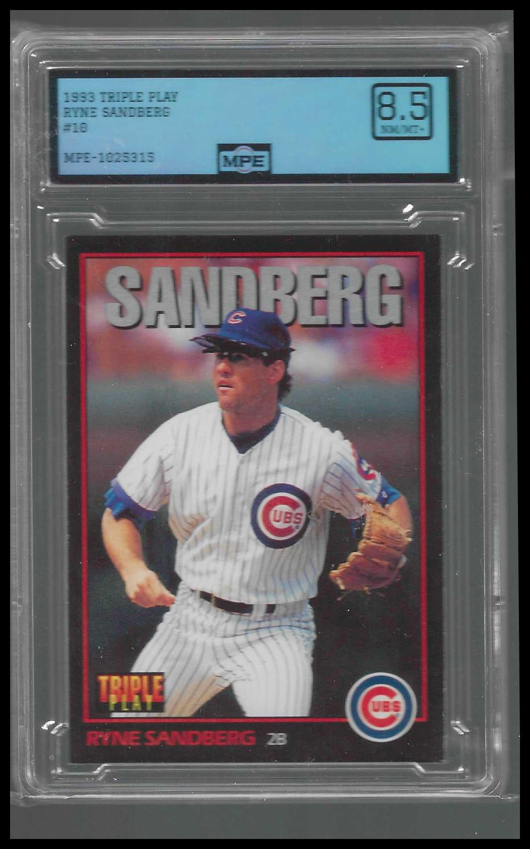 1993 Triple Play #10 Ryne Sandberg MPE 8.5 - Veteran Sports Cards FL