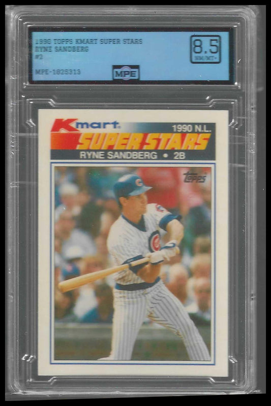1990 Topps Kmart Super Stars #2 Ryne Sandberg MPE 8.5 - Veteran Sports Cards FL