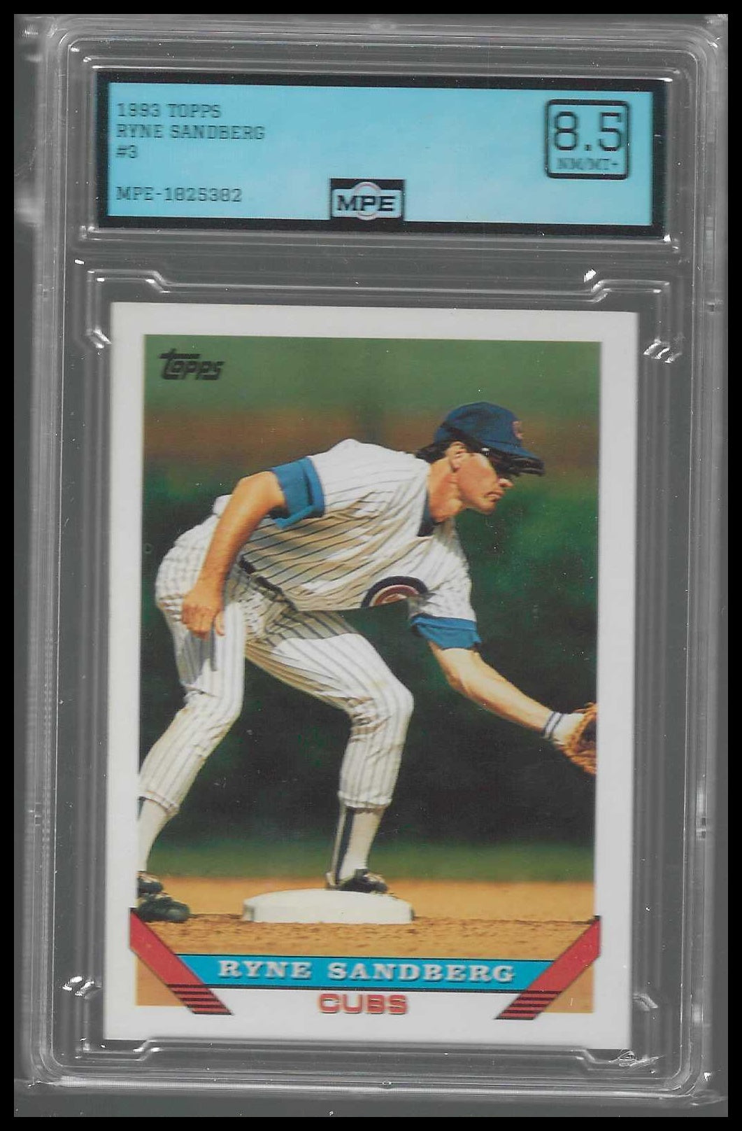 1993 Topps #3 Ryne Sandberg MPE 8.5 - Veteran Sports Cards FL