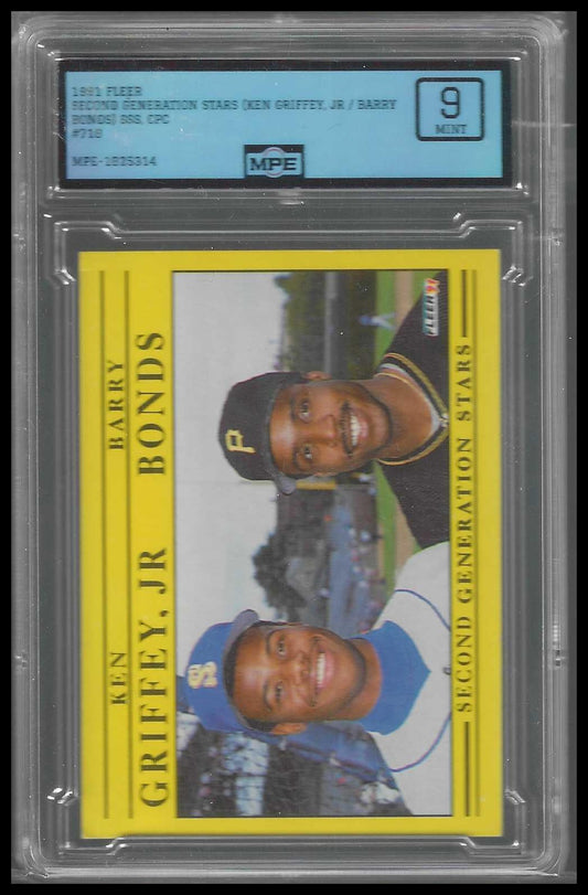 1991 Fleer #710 Second Generation Stars Ken Griffey Jr Barry Bonds MPE 9 - Veteran Sports Cards FL
