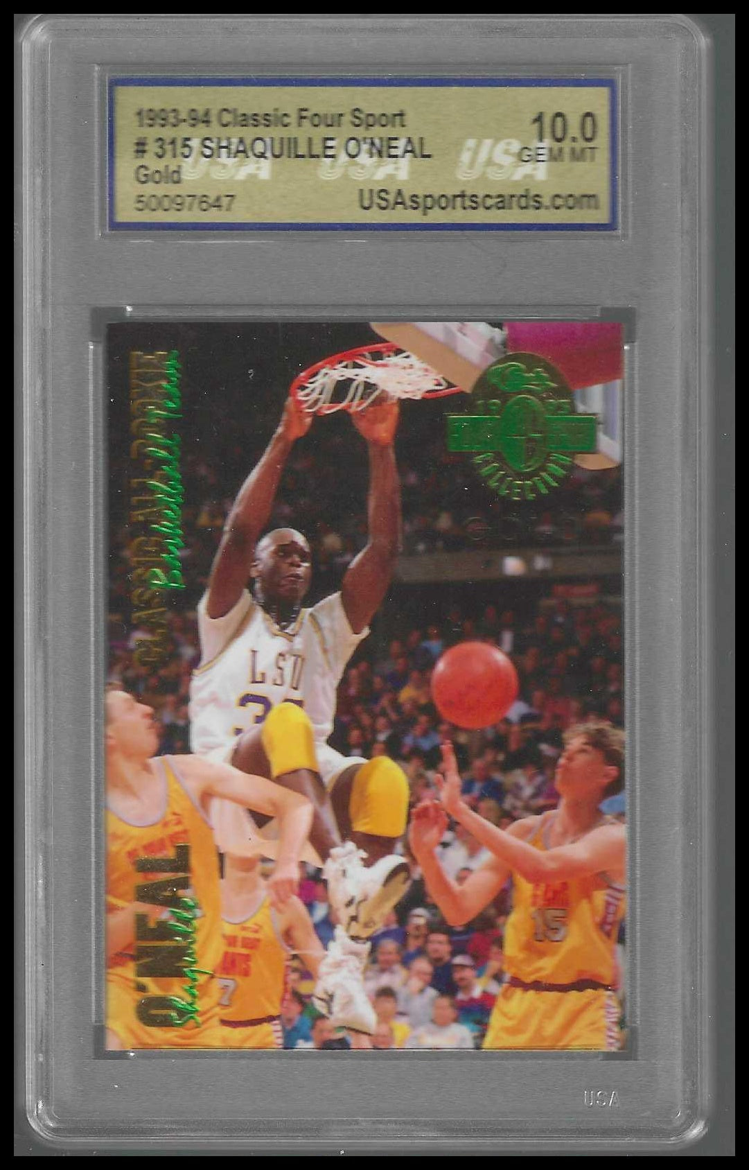 1993 Classic Four Sport Gold #315 Shaquille O'Neal USA GEM/MT 10 - Veteran Sports Cards FL
