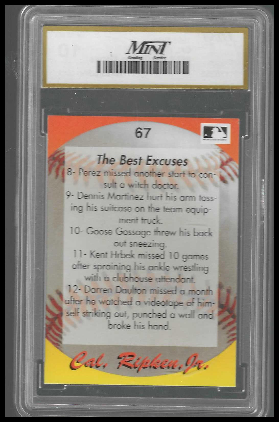 1995 Star Cal Ripken, Jr. 80 (Unlicensed) #67 Cal Ripken Jr. MNT 10 - Veteran Sports Cards FL