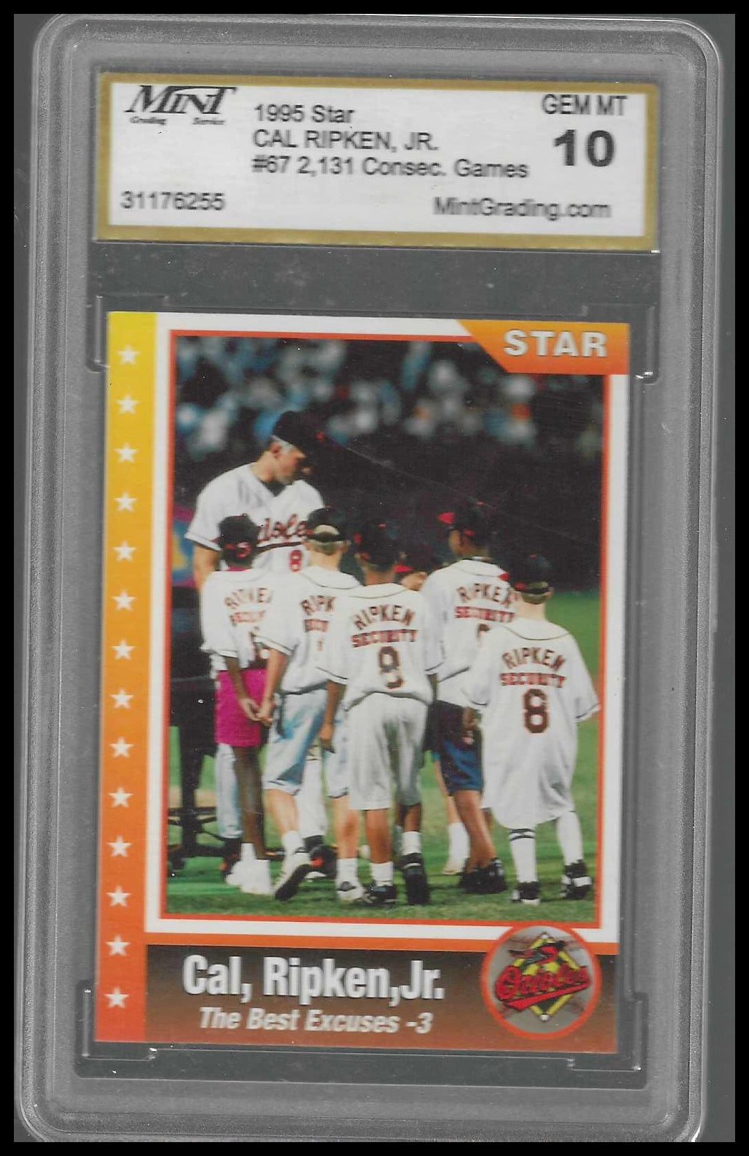 1995 Star Cal Ripken, Jr. 80 (Unlicensed) #67 Cal Ripken Jr. MNT 10 - Veteran Sports Cards FL