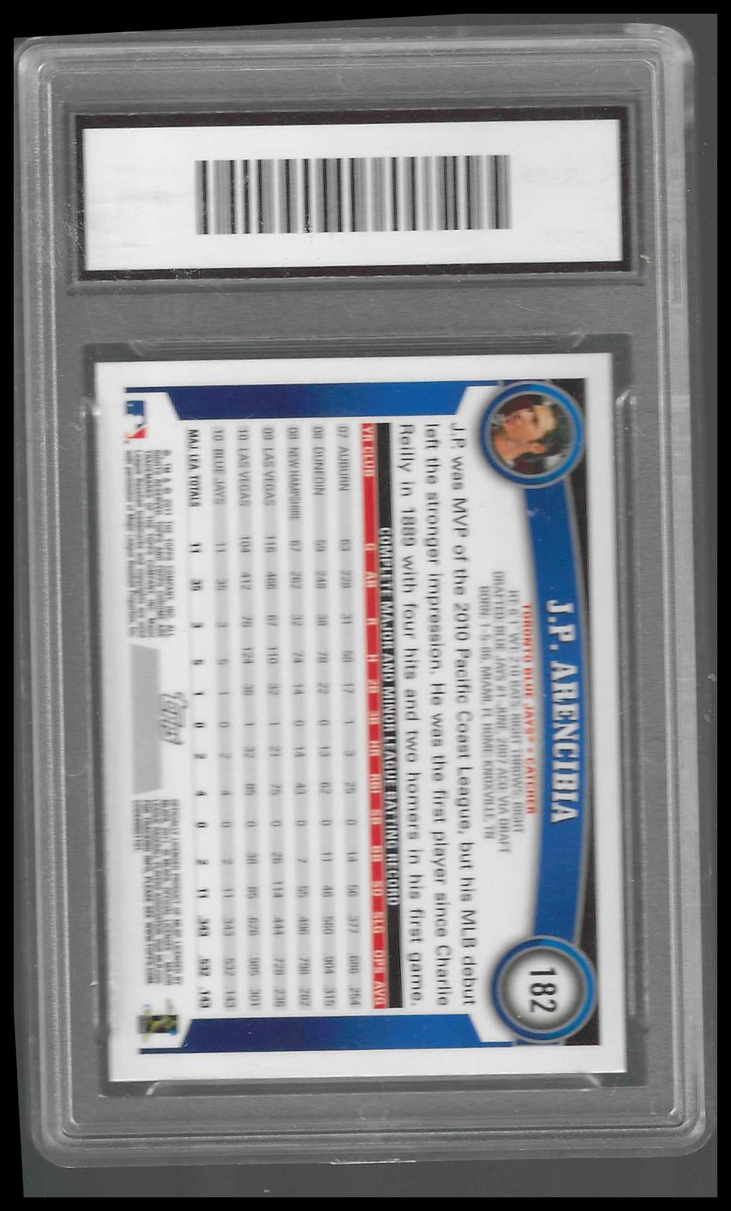 2011 Topps Chrome #182 J.P. Arencibia GMA GEM/MT 10  RC - Veteran Sports Cards FL