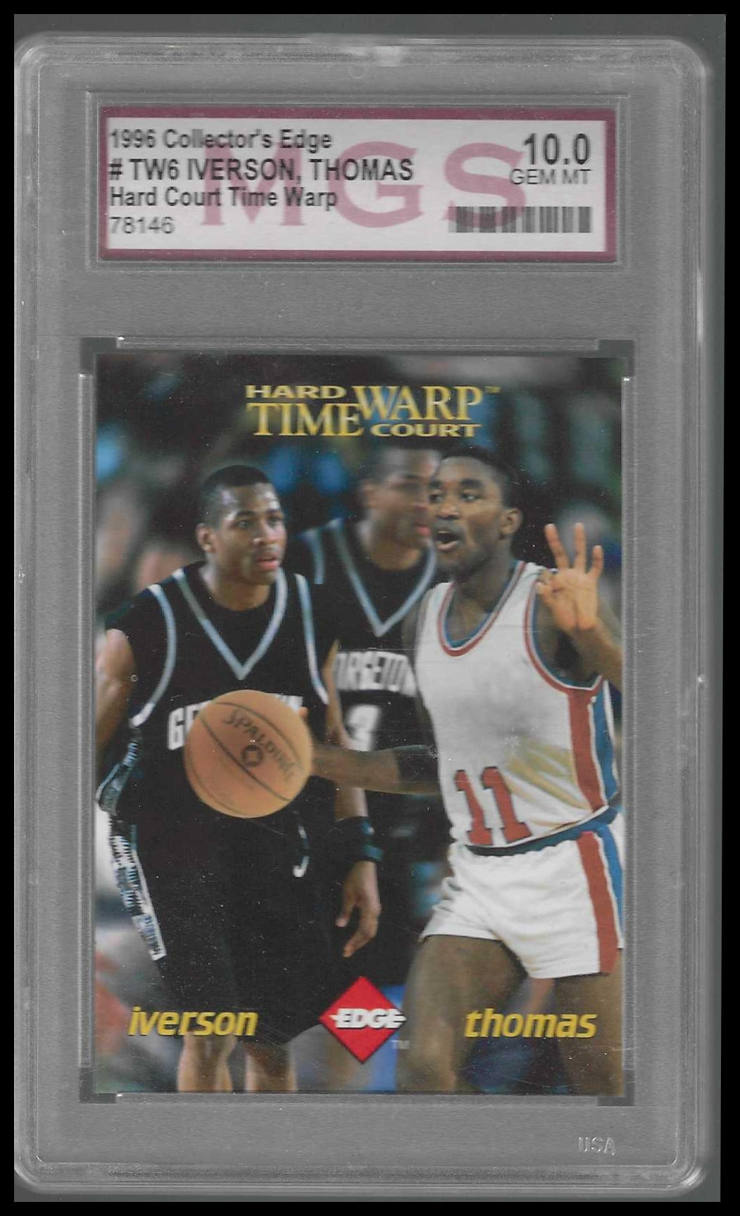 1996 Collector's Edge Rage Time Warp #TW6 Allen Iverson Isiah Thomas MGS 10 - Veteran Sports Cards FL