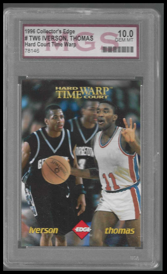 1996 Collector's Edge Rage Time Warp #TW6 Allen Iverson Isiah Thomas MGS 10 - Veteran Sports Cards FL