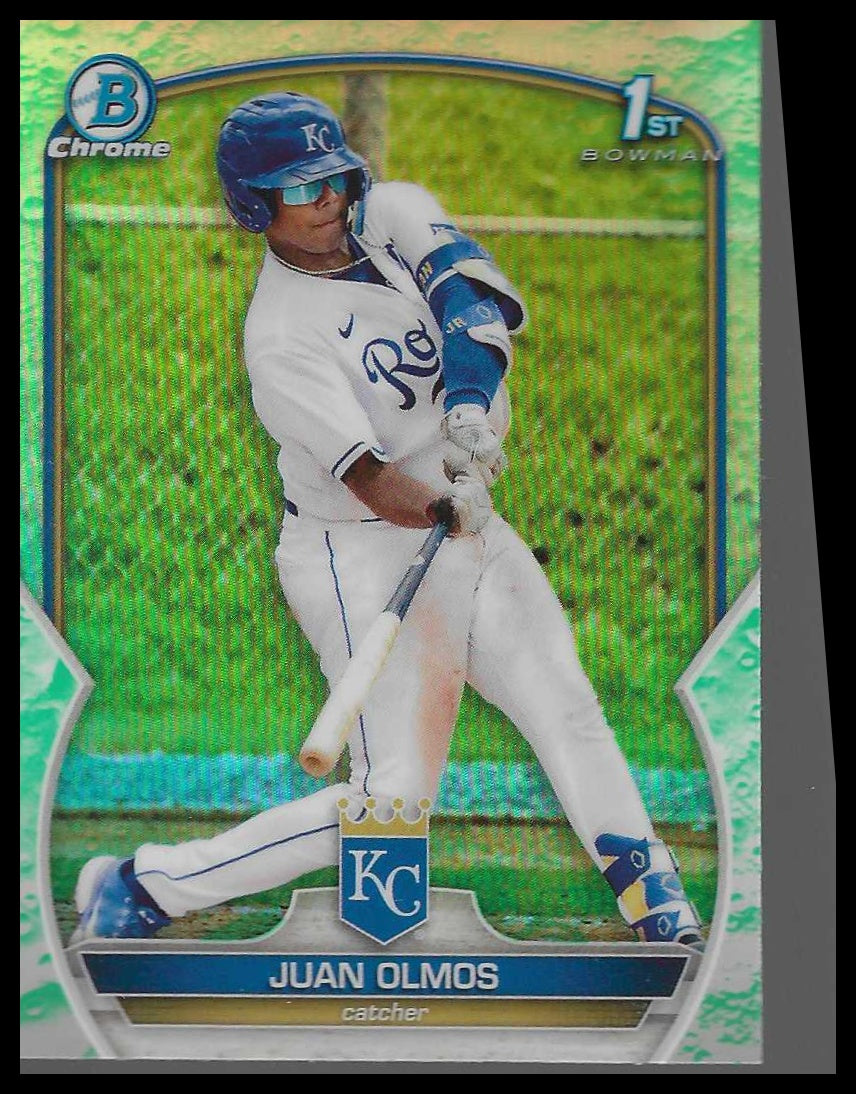 2023 Bowman Chrome Prospects Lunar Glow Refractors #BCP-136 Juan Olmos - Veteran Sports Cards FL