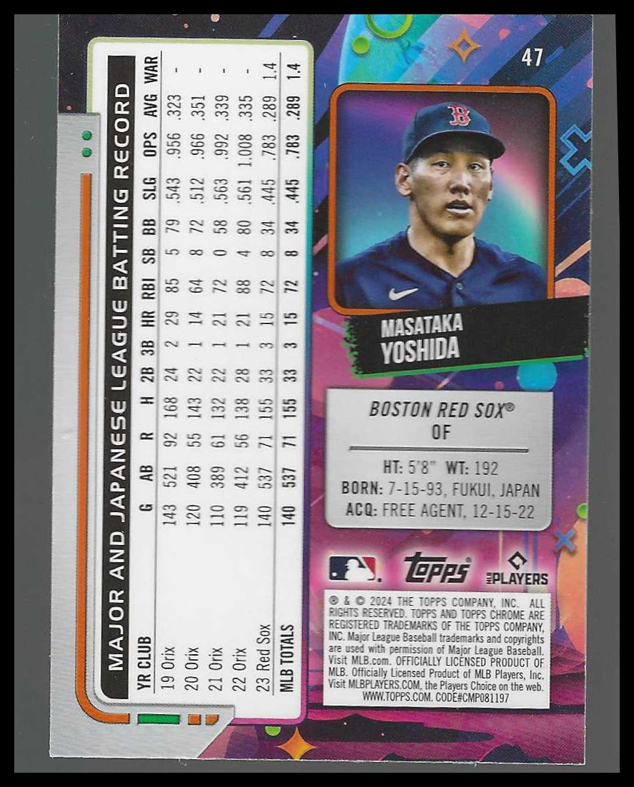 2024 Topps Chrome Cosmic #47 Masataka Yoshida - Veteran Sports Cards FL