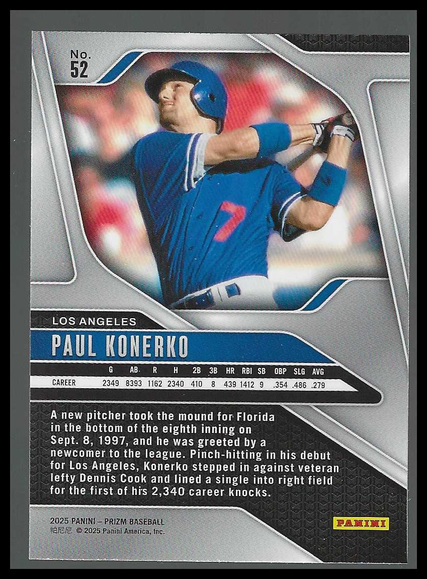 2025 Panini Prizm #52 Paul Konerko - Veteran Sports Cards FL
