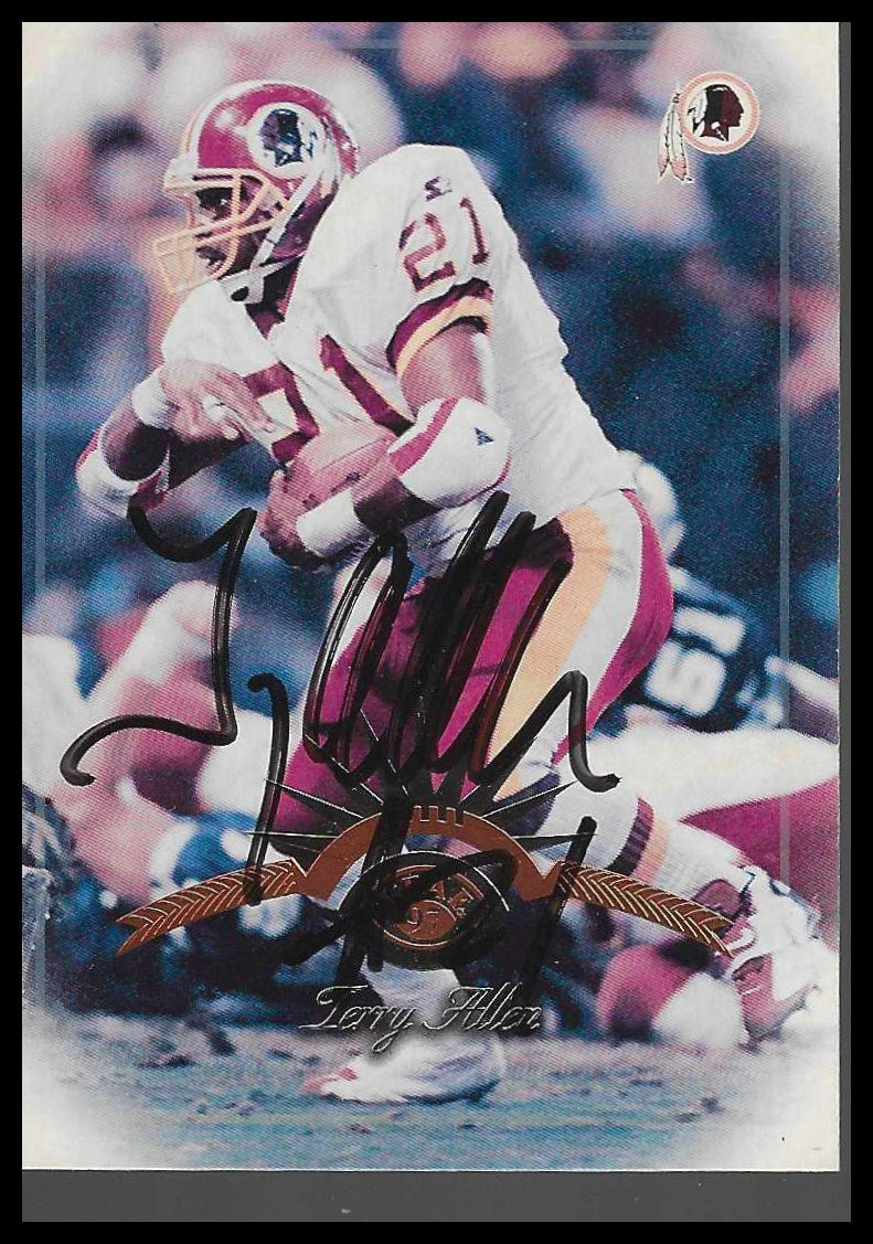 1997 Leaf On Card Auto #43 Terry Allen - Veteran Sports Cards FL